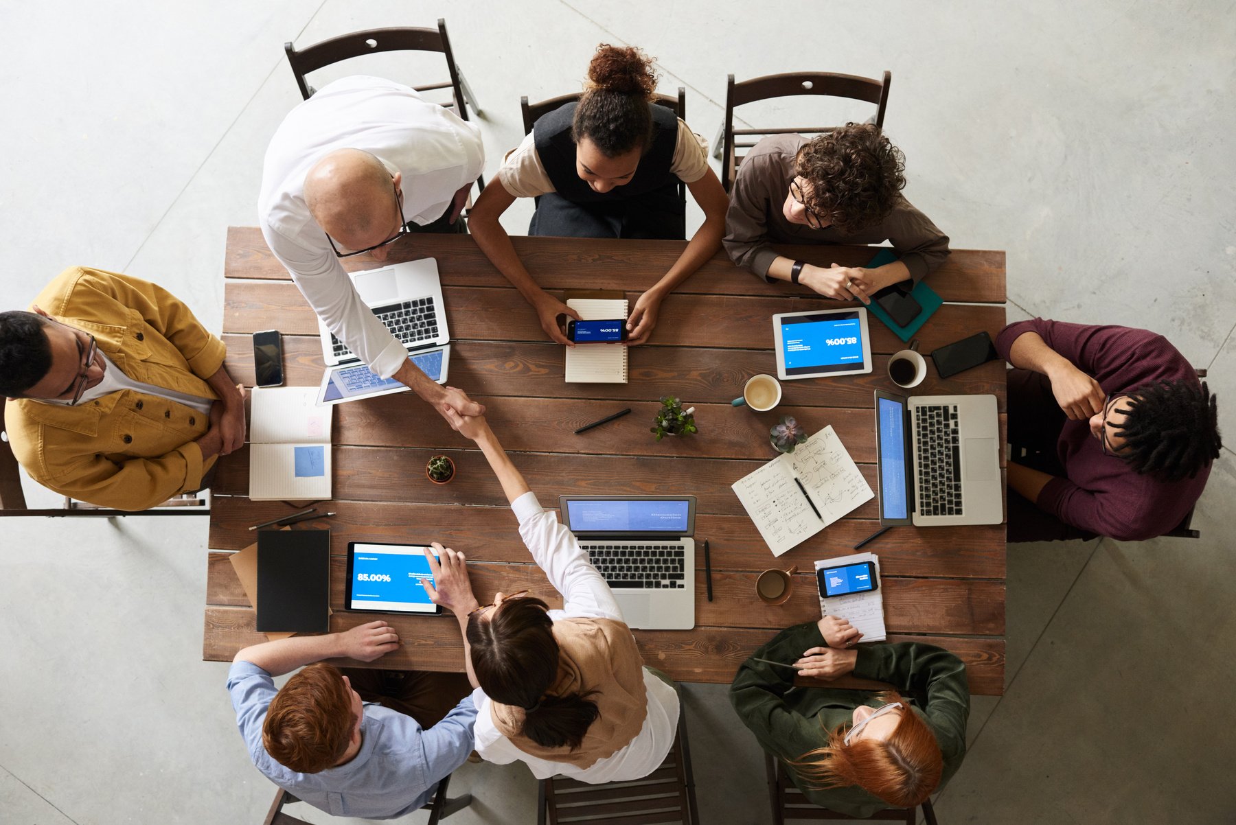 Diverse team of professionals in a meeting